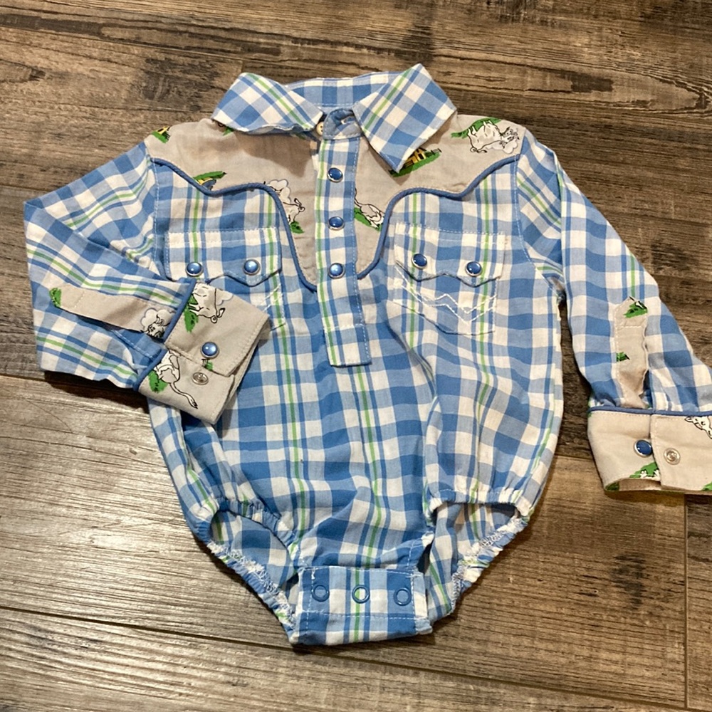 Wrangler western print Pearl snap